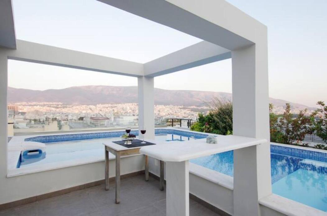 Athens Lycabettus Hill Penthouse, Private Roof Garden & Pool Apartment Luaran gambar